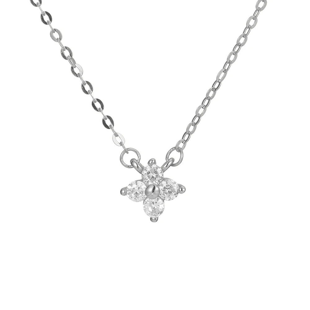 Minimalist Flower Pendant Necklace — Stainless Steel