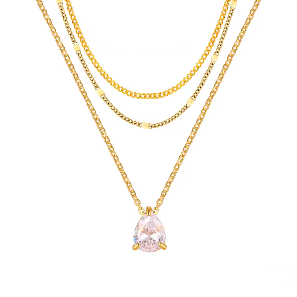 Minimalist Layering Necklace Set — Stainless Steel