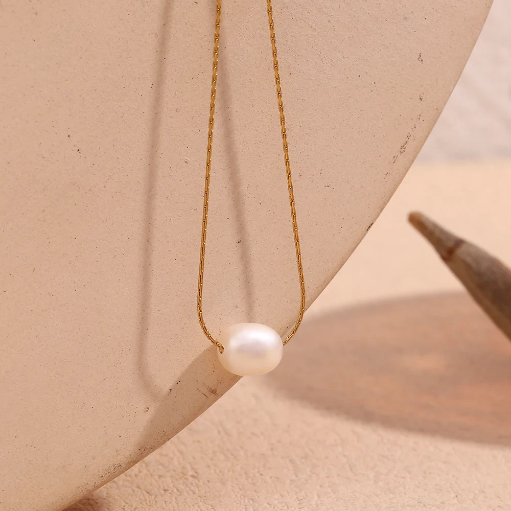 Pearl Dainty Necklace — Stainless Steel