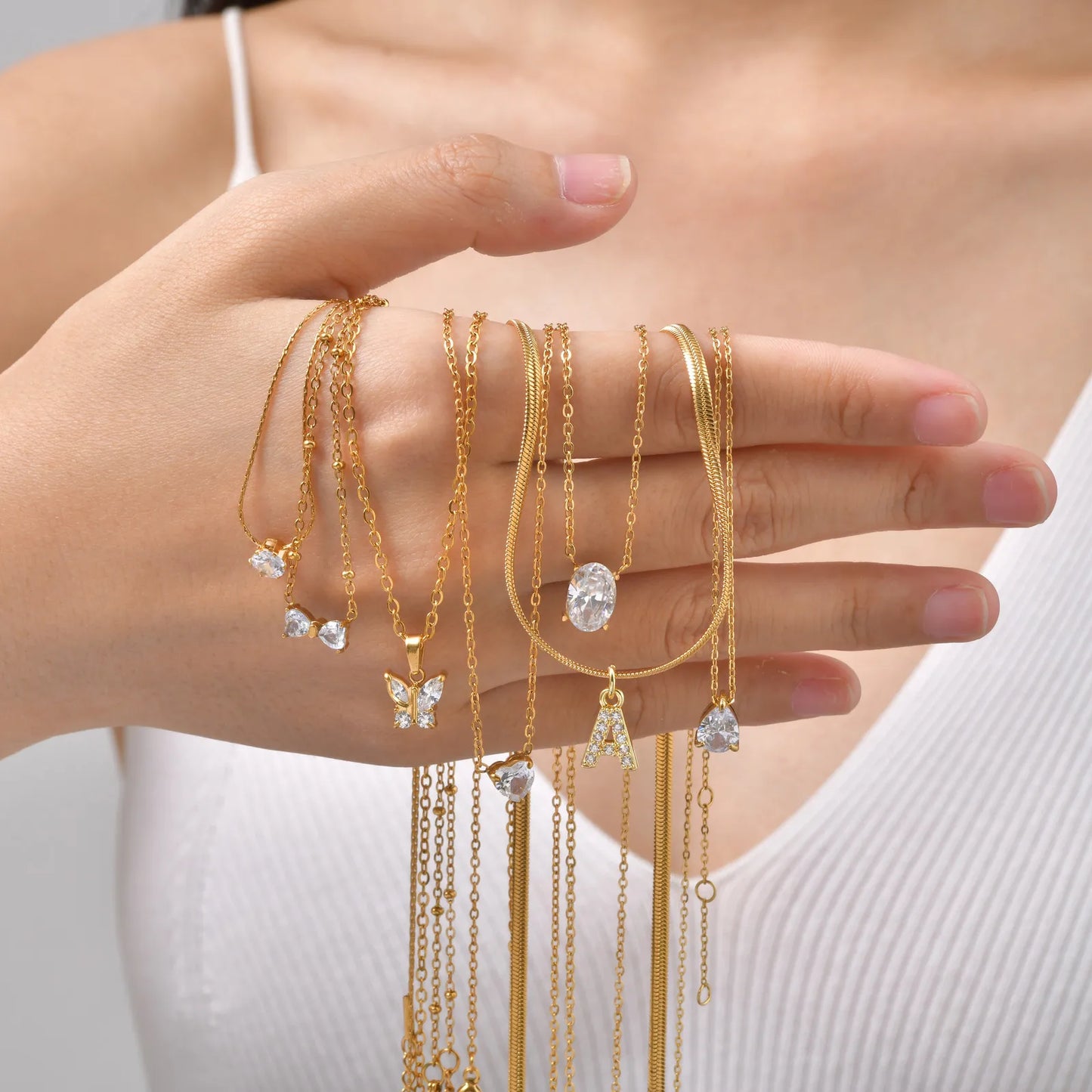 Minimalist Layering Necklace Set — Stainless Steel