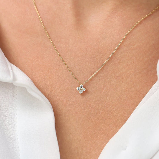 Minimalist Flower Pendant Necklace — Stainless Steel