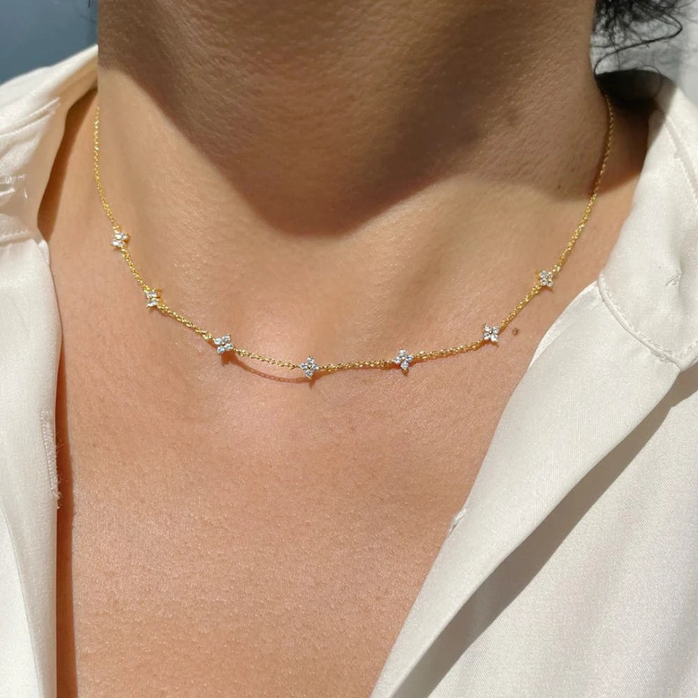 Dainty Clover Pendant Necklace — Stainless Steel