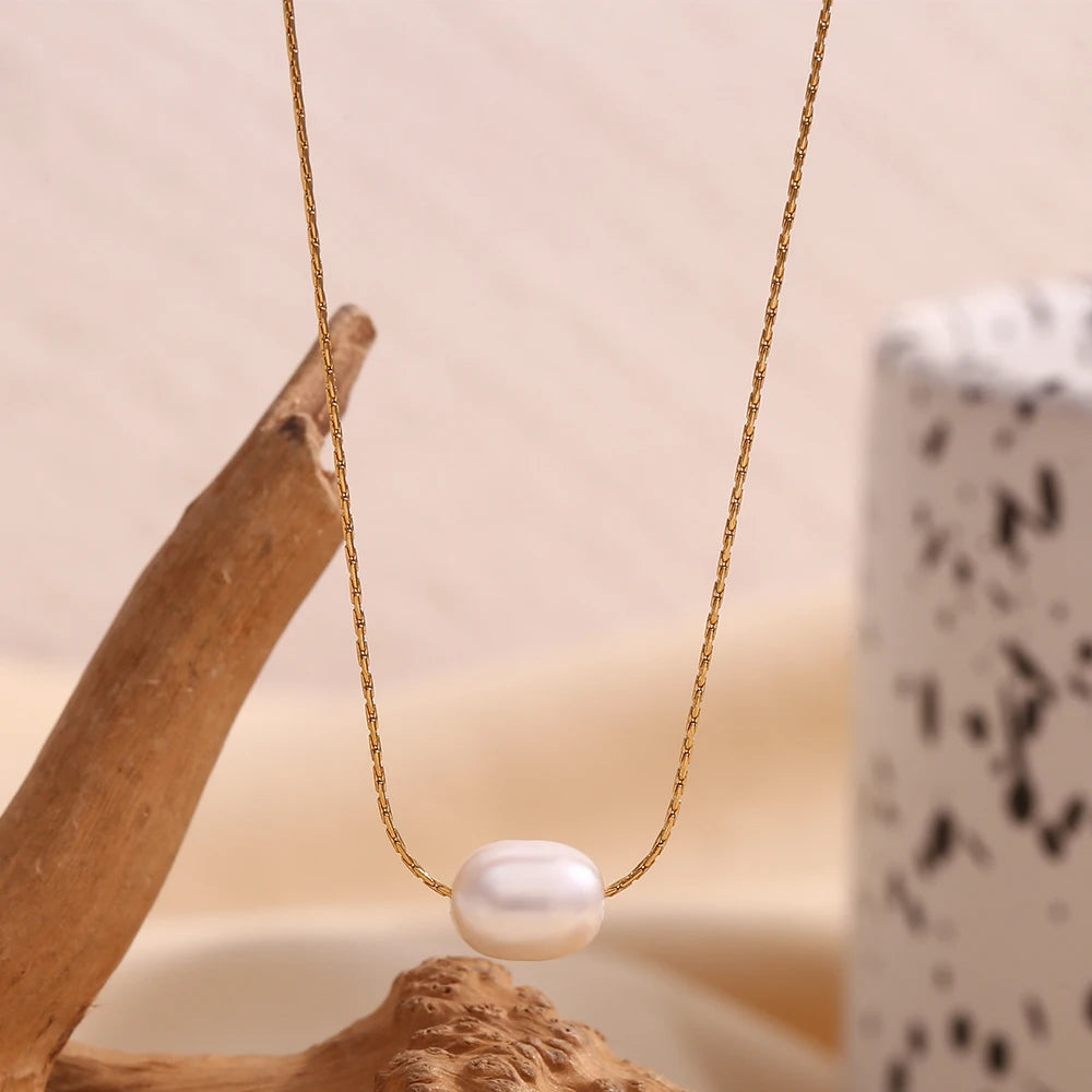 Pearl Dainty Necklace — Stainless Steel