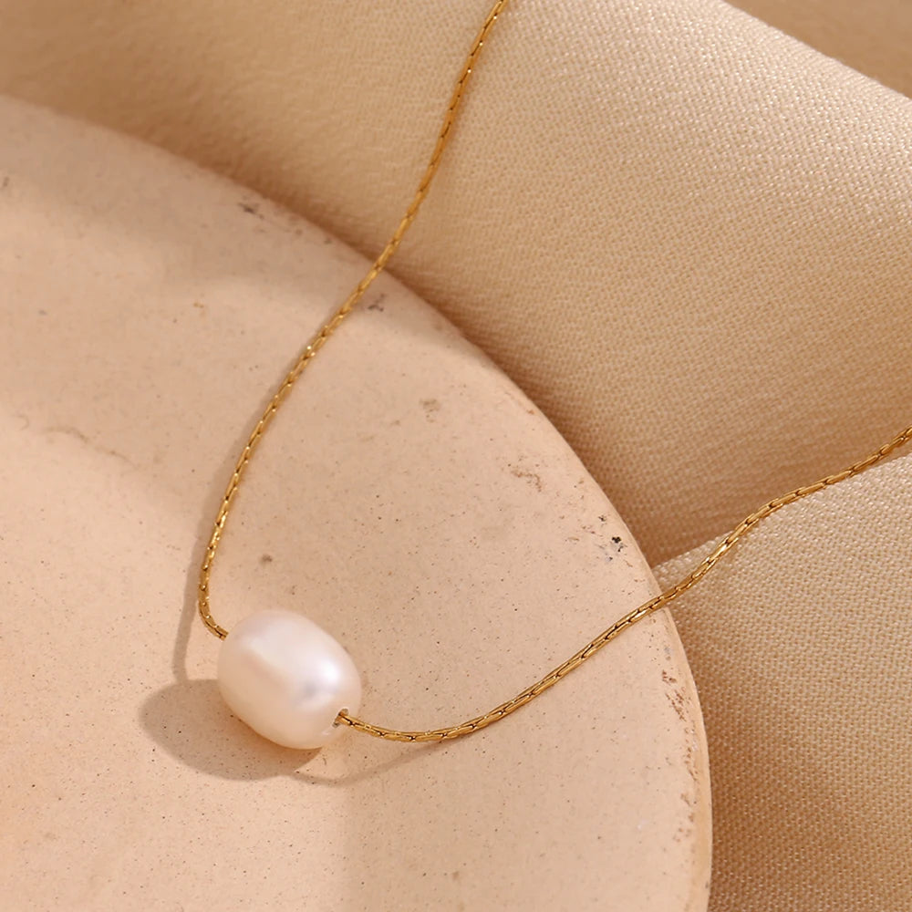 Pearl Dainty Necklace — Stainless Steel