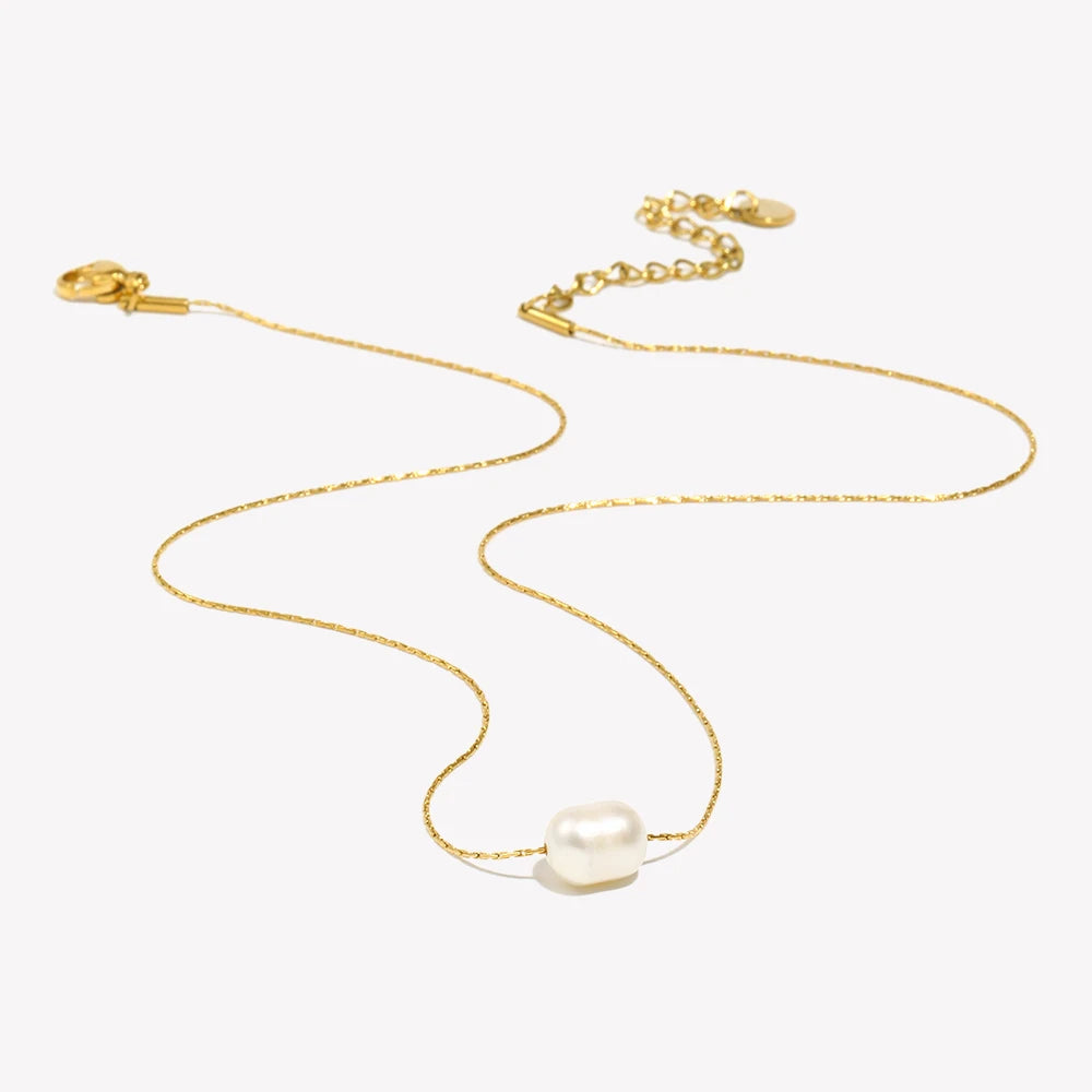 Pearl Dainty Necklace — Stainless Steel