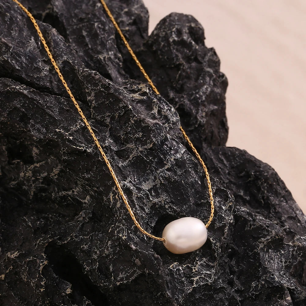 Pearl Dainty Necklace — Stainless Steel