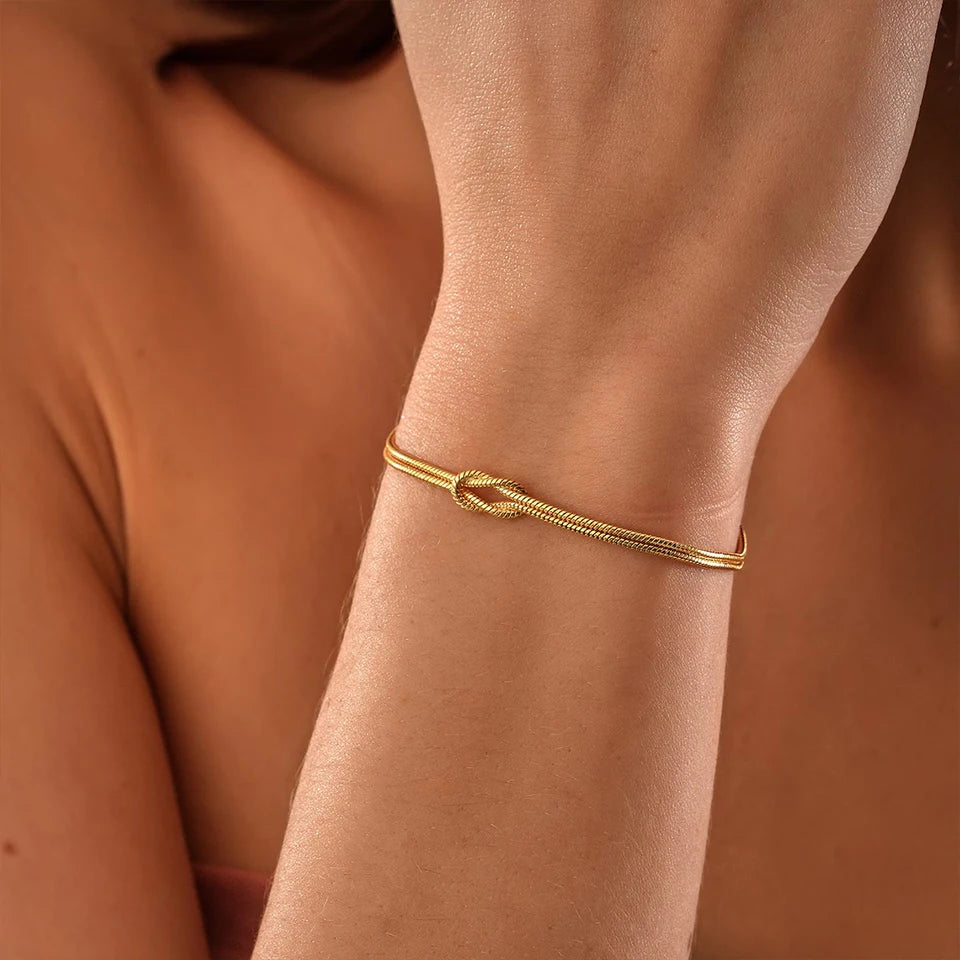Minimalist Snake Chain Bracelet — Stainless Steel