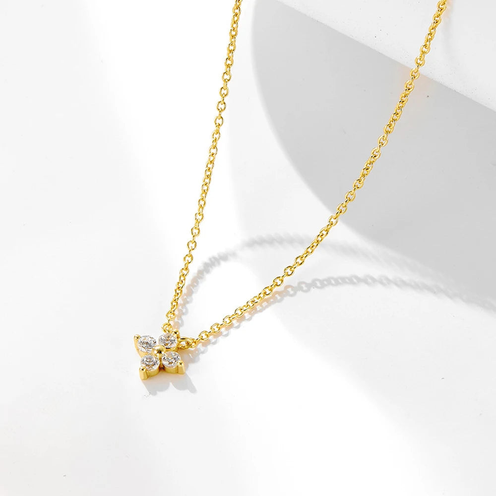 Minimalist Flower Pendant Necklace — Stainless Steel