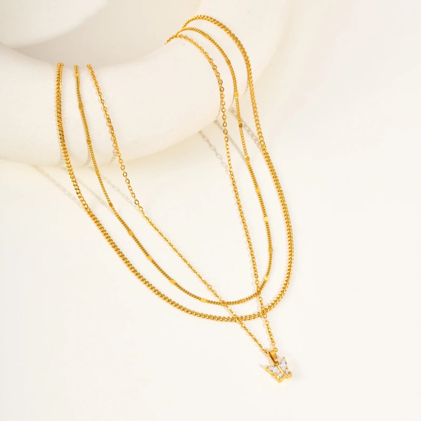 Minimalist Layering Necklace Set — Stainless Steel