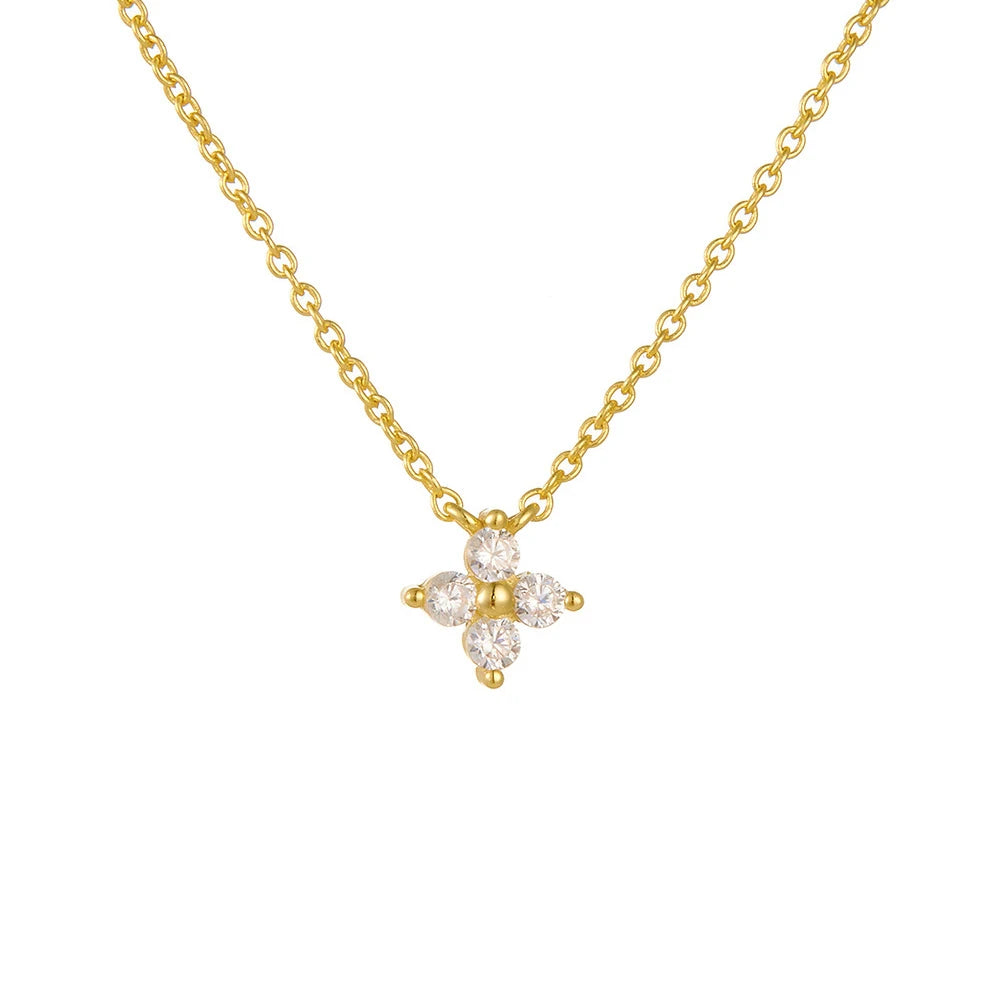 Minimalist Flower Pendant Necklace — Stainless Steel