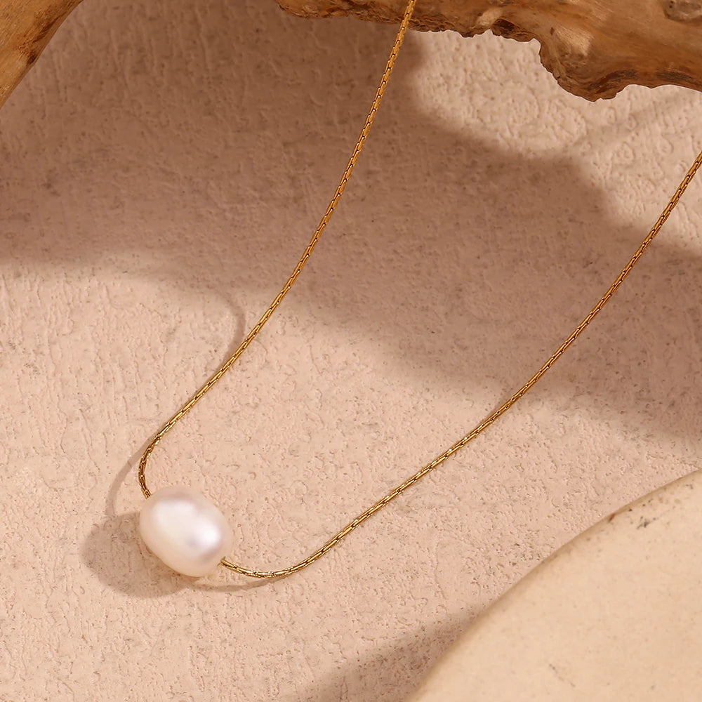 Pearl Dainty Necklace — Stainless Steel