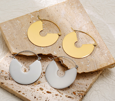 Minimalist Half Hoop Earrings — Gold & Silver