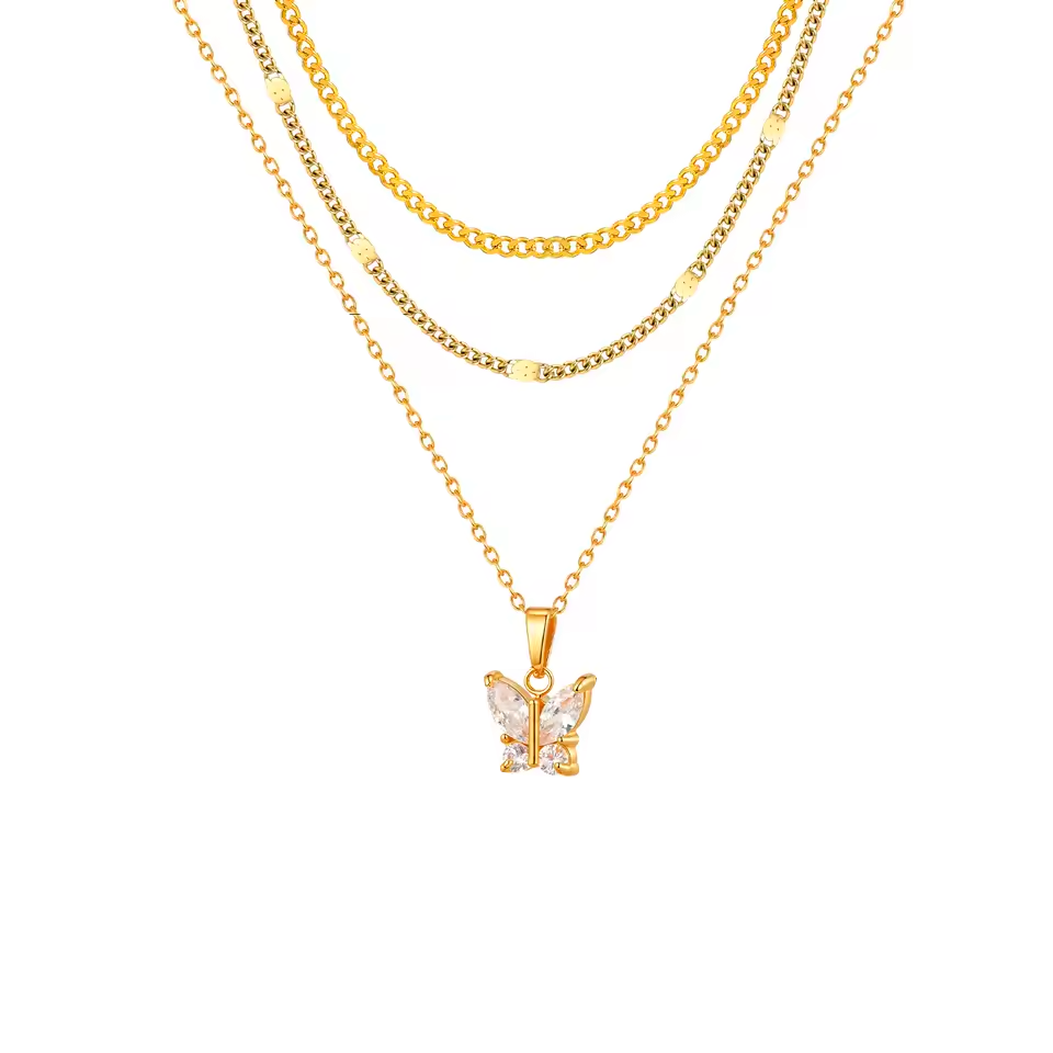 Minimalist Layering Necklace Set — Stainless Steel