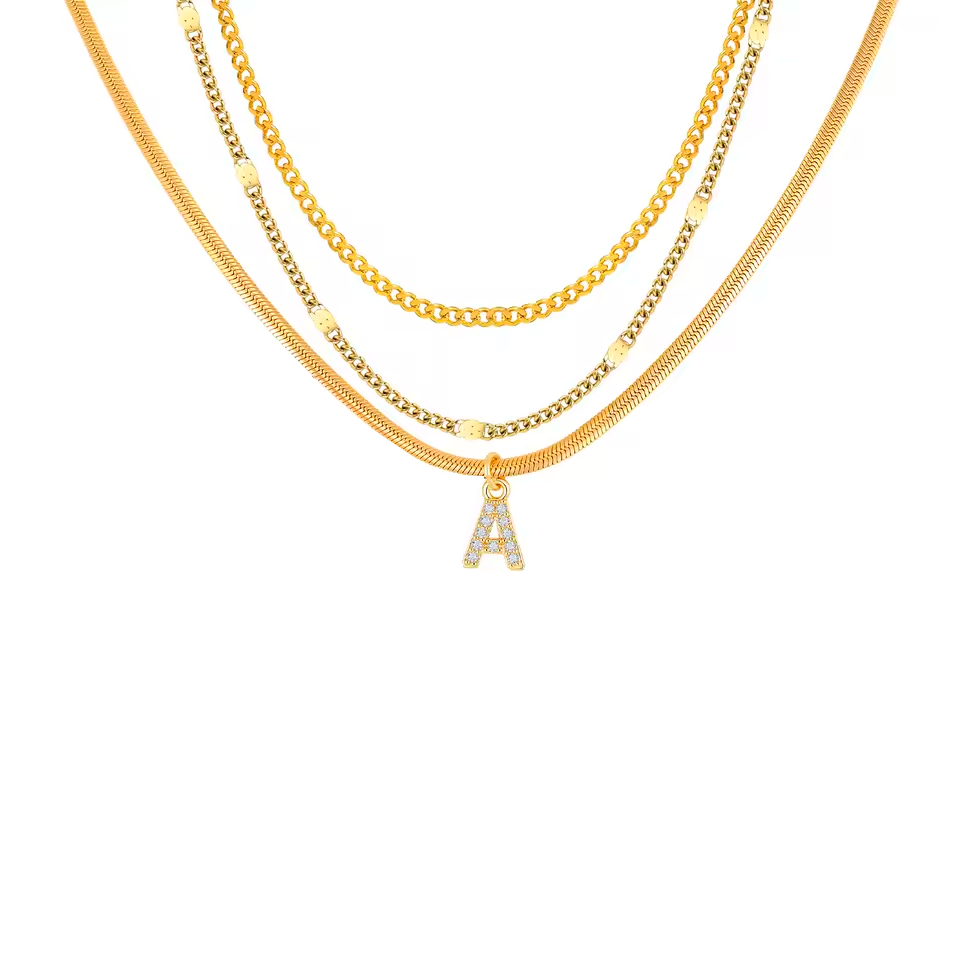 Minimalist Layering Necklace Set — Stainless Steel