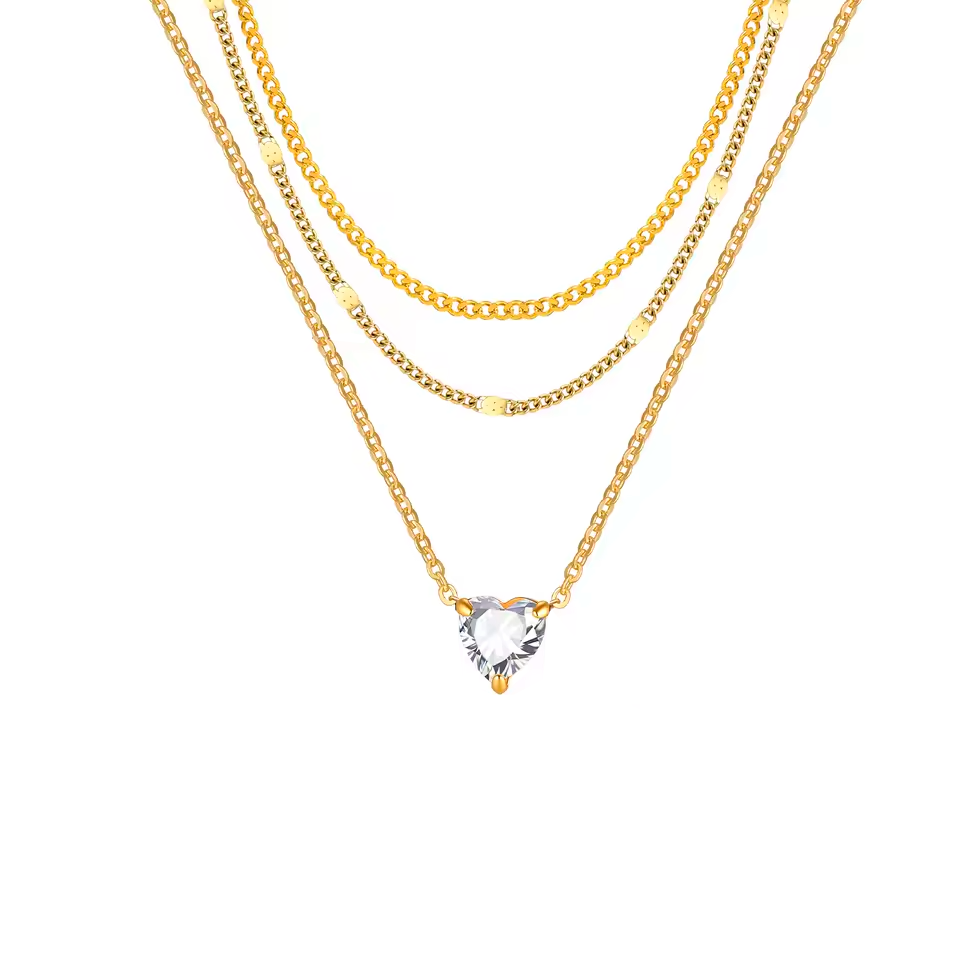 Minimalist Layering Necklace Set — Stainless Steel